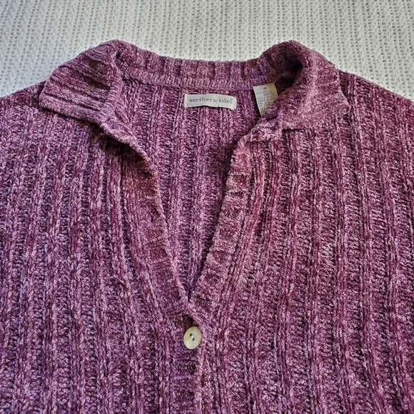 Northern Isles Chenille Sweater Women's Medium Button Down Cardigan Long Sleeve - Picture 3 of 8